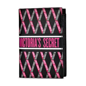 【送料無料】VICTORIA'S SECRET Ribbon Logo Passport Case ヴィクトリアシークレット ビクシー パスポートケース ブラック｜climb-f