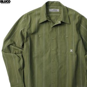 ブルコ BLUCO STANDARD WORK SHIRTS L/S (OLIVE STRIPE) [0109] メンズ トップス ワーク