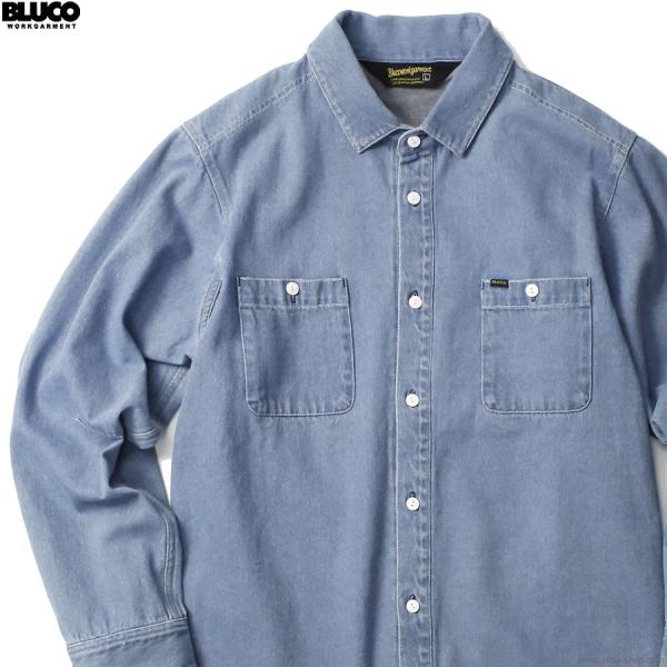 ブルコ BLUCO DENIM WORK SHIRT (BLUE) [1122] メンズ トップス ...