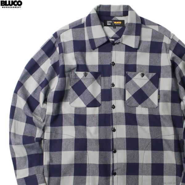 ブルコ BLUCO BUFFALO CHECK FLANNEL SHIRTS (NAVY) [145...