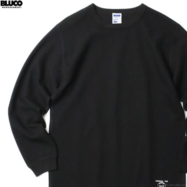 ブルコ BLUCO THERMAL SHIRTS (BLACK) [145-12-014] ワッフル...