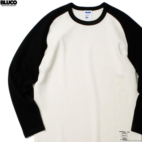 ブルコ BLUCO RAGLAN THERMAL SHIRTS (BLACK - OFF WHITE...