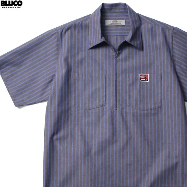 ブルコ BLUCO PULLOVER WORK SHIRT S/S (GRAY-STRIPE) [1...