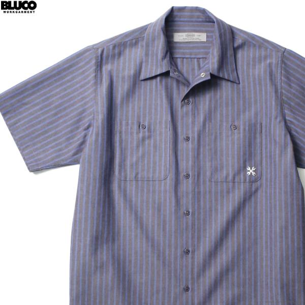 ブルコ BLUCO STANDARD WORK SHIRT S/S (GRAY-STRIPE) [1...