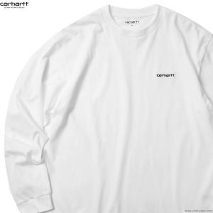カーハート CARHARTT WIP L/S SCRIPT EMBROIDERY T-SHIRTS (WHITE) メンズ ロンT 長袖Tシャツ｜CLINK