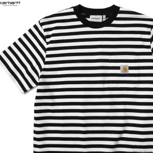 カーハート CARHARTT WIP S/S SEIDLER POCKET T-SHIRT (BLACK/WHITE) メンズ 半袖Tシャツ ボーダー｜clink