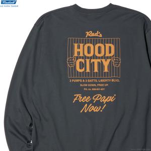 ラディアル RADIALL HOOD CITY - CREW NECK T-SHIRT L/S (INK BLACK)｜clink