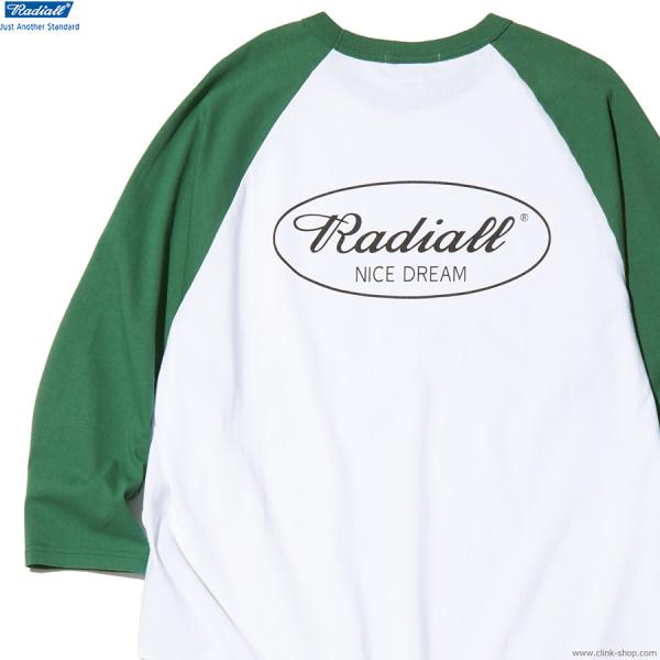 ラディアル RADIALL OVAL - CREW NECK RAGLAN SHIRT (GREEN...