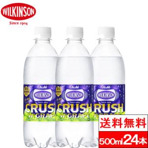 送料無料 1ケース ウィルキンソン タンサン クラッシュダブルグレープ 500ml 24本 無糖炭酸水 ぶどう wilkinson 強炭酸水 アサヒ飲料 炭酸 ソーダ｜クリックル