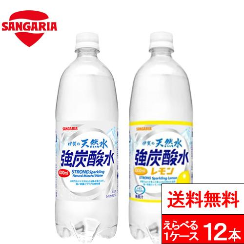1ケース 送料無料  強炭酸 伊賀の天然水 炭酸水 選べる 炭酸水 1000ml 12本 送料無料 ...