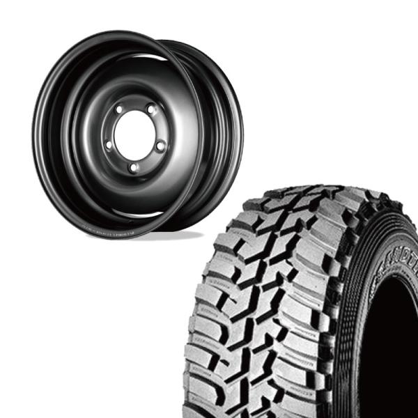 225/75R16 DUNLOP GRANDTREK MT2 ワイド OWL(ホワイトレター)&amp;オー...