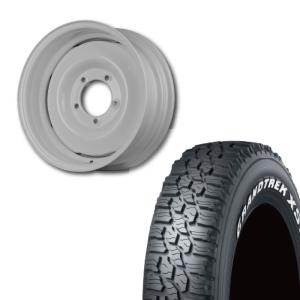 DUNLOP GRANDTREK XS1 16インチ タイヤホイールセット GRANDTREK 215/70R16 DUNLOP XS1 WL&オールドスタイルスチールホイール