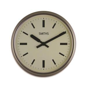 掛け時計　ロジャーラッセル　RogerLascelles　 Smiths Large Silver Metal Clock 45cm　SM-LM-LONDON　送料無料｜clock-shop-cecicela