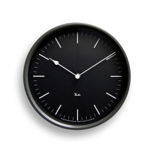 Lemnosレムノス電波掛け時計 Riki　STEEL CLOCK　ブラック　WR08-24BKφ２０４｜clock-shop-cecicela