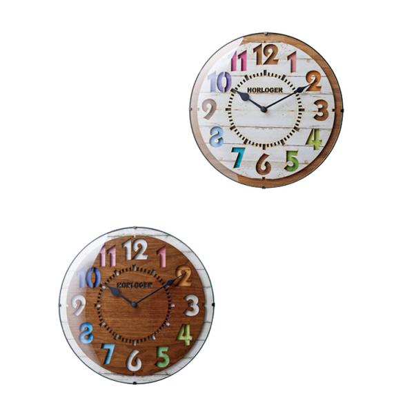 掛け時計 電波時計 フォルリ インターフォルム ブラウン ホワイト 文字盤 カラフル リビング用 ダ...