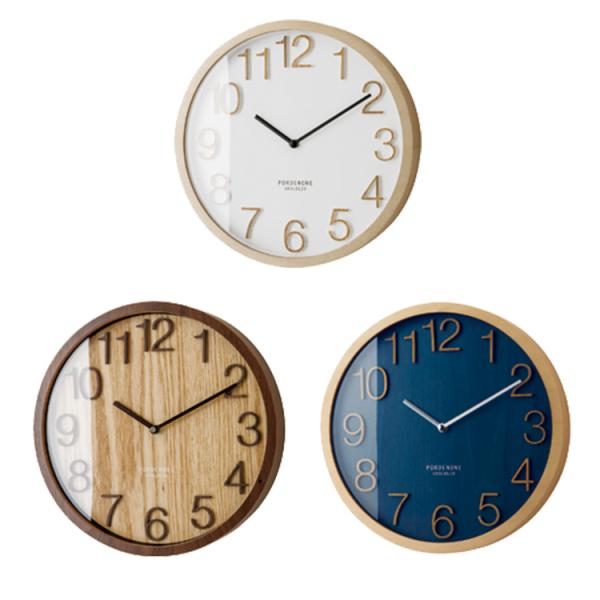 壁掛け時計 掛け時計 木製 電波時計 男前 北欧 ホワイト ナチュラル ネイビー オシャレ おしゃれ...