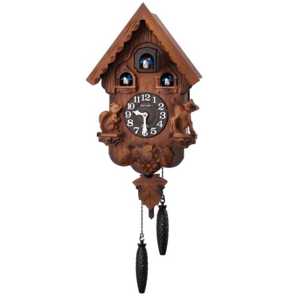 壁掛け時計 掛け時計 鳩時計 リズム時計 カッコー 時計 おしゃれ かわいい モダン レトロ リビン...