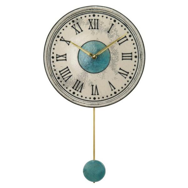 振り子時計 ザッカレラZ121 掛け時計 壁掛け イタリア 陶器 楽焼 アンティーク レトロ モダン...