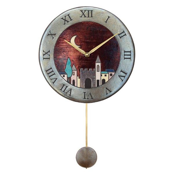 振り子時計 ザッカレラZ152 掛け時計 壁掛け イタリア 陶器 楽焼 アンティーク レトロ モダン...