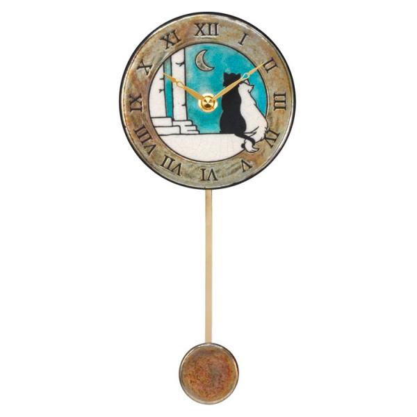 振り子時計 ザッカレラZ176A 掛け時計 壁掛け イタリア 陶器 楽焼 アンティーク レトロ モダ...