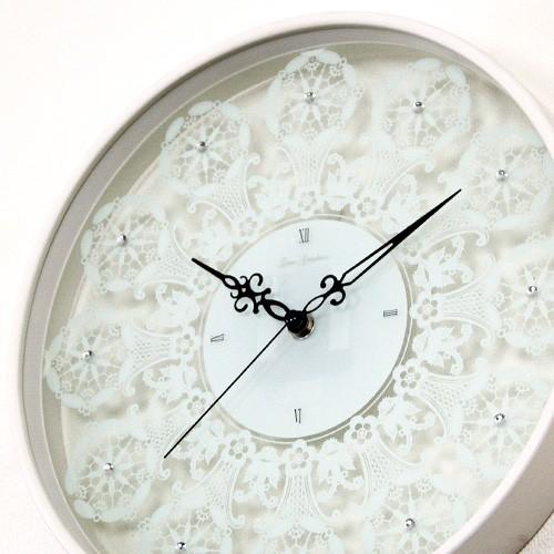 プライウッドレースクロック 掛時計 壁掛け時計 インテリア 連続秒針 スイープ 静音 白 ホワイト ...