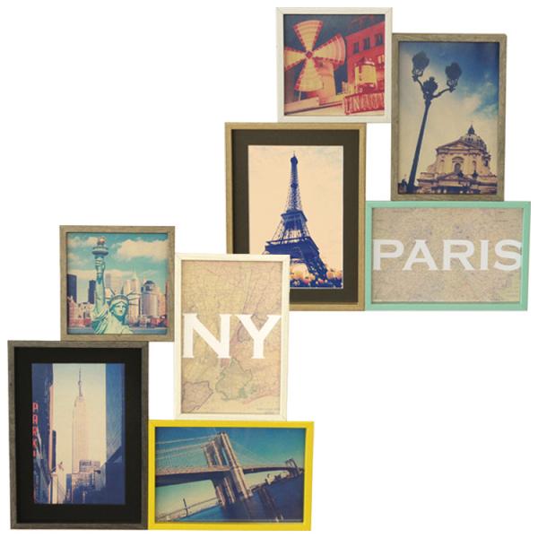 4連 フォトフレーム ブリストル Bristol 写真立て 壁掛け アンティーク 木製 複数 4枚 ...