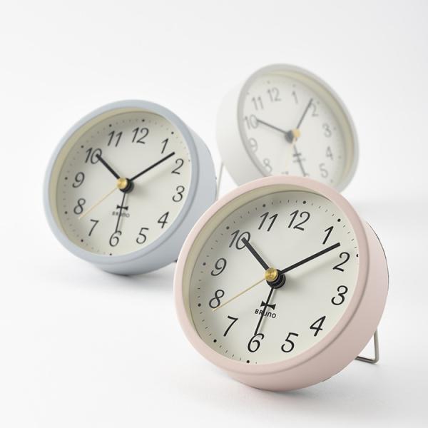ブルーノ 置き時計 グレイッシュアラームクロック 目覚まし時計 アラーム機能 置き時計 北欧 コンパ...
