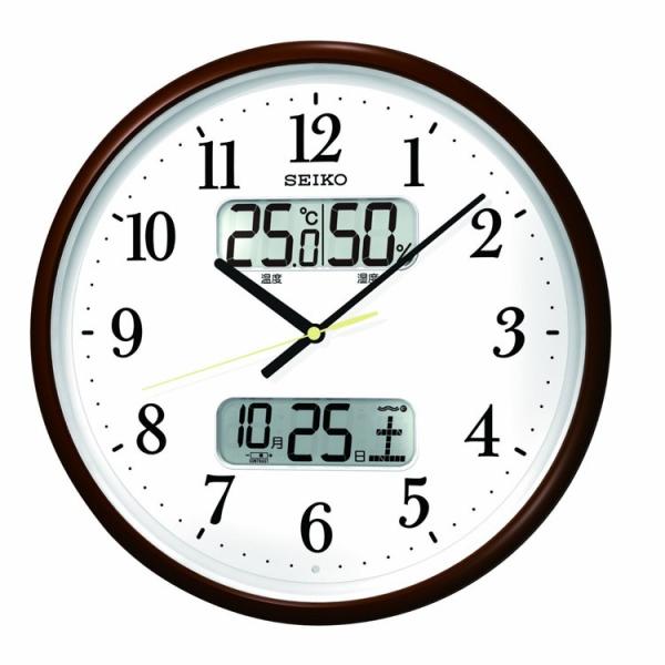 電波時計 セイコー SEIKO KX370B 壁掛け時計 おしゃれ シンプル カレンダー 温度計 湿...