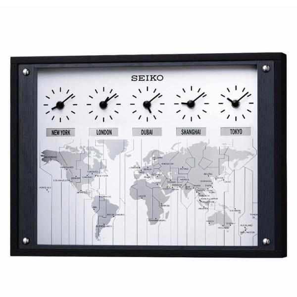 置き時計 セイコー SEIKO ワールドクロック KX612K 置時計 壁掛け時計 世界時計 インテ...