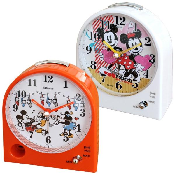 ディズニー 目覚まし時計 ミッキーマウス ミニーマウス 置き時計 置時計 おしゃれ 音がしない 静音...