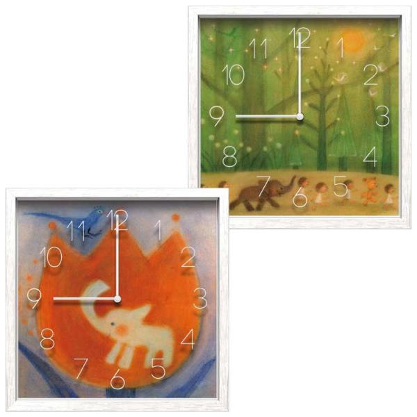 アーティストクロック 久松ひろこ 動物 アニマル デザイン 壁掛け時計 おしゃれ 音がしない 静音 ...