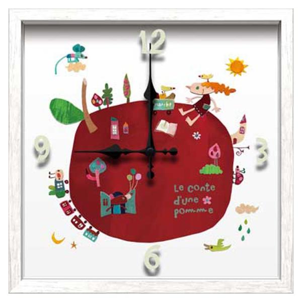 アーティストクロック カワツナツコ デザイン 壁掛け時計 おしゃれ 音がしない 静音 連続秒針 かわ...