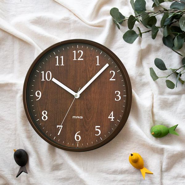 掛時計 MAG 木目調 静か 掛け時計 ウォールクロック ナチュラル おしゃれ かわいい 寝室 静音...