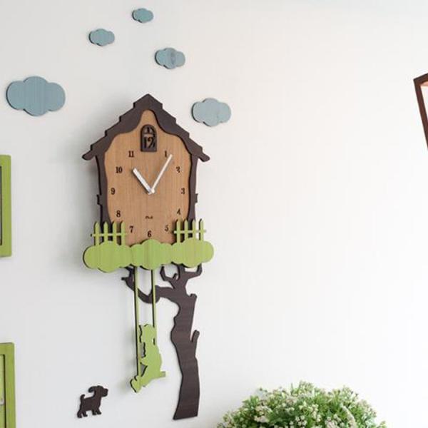 壁掛けフック特典有 振り子時計 スイングハウス クリスマス