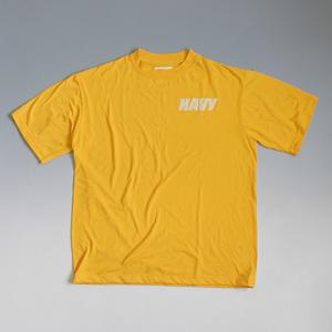【USED・アメリカ古着】【メール便全国送料無料】アメリカ製US NAVY トレーニングTシャツ リフレクティブロゴ イエロー