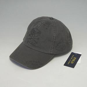 POLO Ralph Lauren ポロ・ラルフローレン　ポロベアー スカルベアー デザインCAP コットンチノ ウォッシュドブラック｜clomani