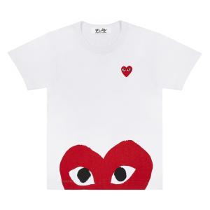 プレイ コム デ ギャルソン Tシャツ PLAY COMME des GARCONS　赤下ハート 白