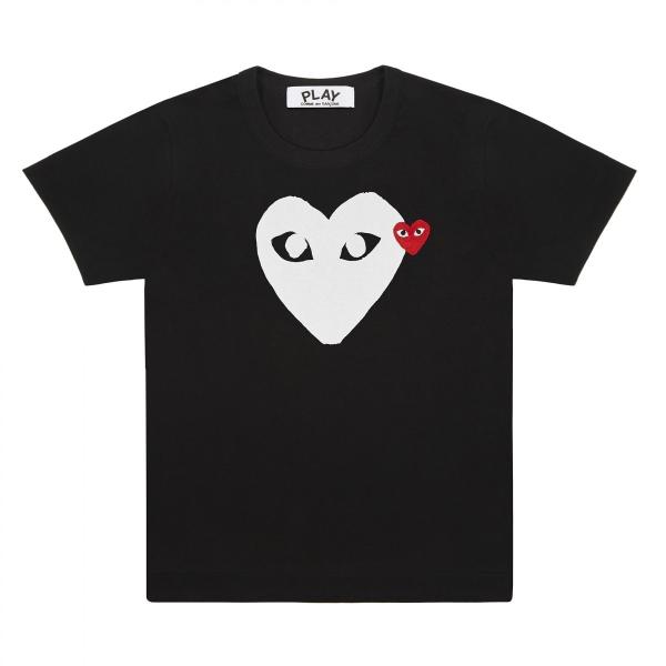 プレイ コム デ ギャルソン Tシャツ PLAY COMME des GARCONS　白ハート 黒