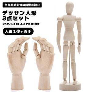 デッサン人形 2点セット (人形1体+右手) ドール 右手 手 モデル 人形