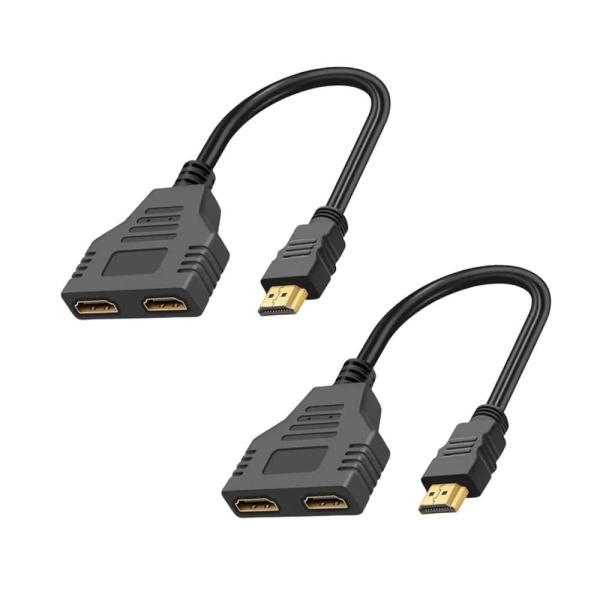 HDMI ケーブル 2本セット 分配機 テレビ 分配 hdmi 1080P スプリッタ オス-デュア...