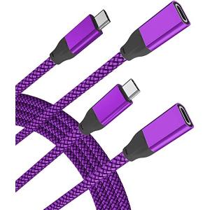 USB C 延長ケーブル 1M（ 2パック） USB-C 3.1 Gen2 10Gbps タイプ Cメスから USBC オス変換延長コード Nintendo Switch MacBook...