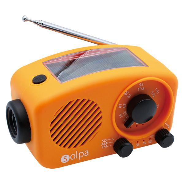 solpa 手回し ソーラー蓄電ラジオ チャージオ ミニ 1台4役 多機能 懐中電灯 蓄電池 音楽再...