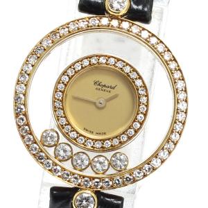 ショパール Chopard 20/3957 ハッピーダイヤモンド K18YG ダイヤベゼル クォーツ レディース _656923