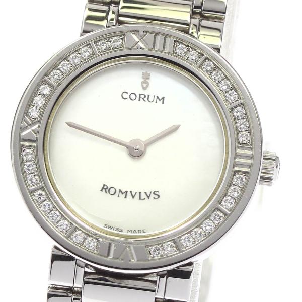 ☆良品【CORUM】コルム ロムルス ダイヤベゼル 165.128.47 V459 クォーツ レディ...