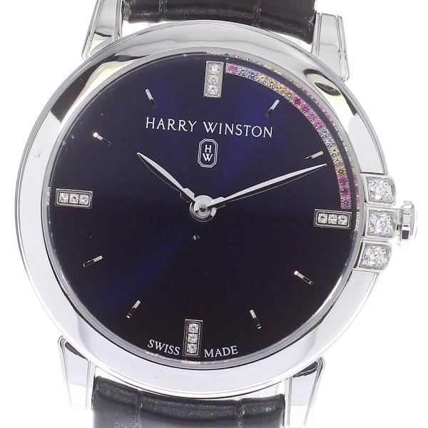 ハリーウィンストン HARRY WINSTON 083819 ミッドナイト K18WG クォーツ レ...