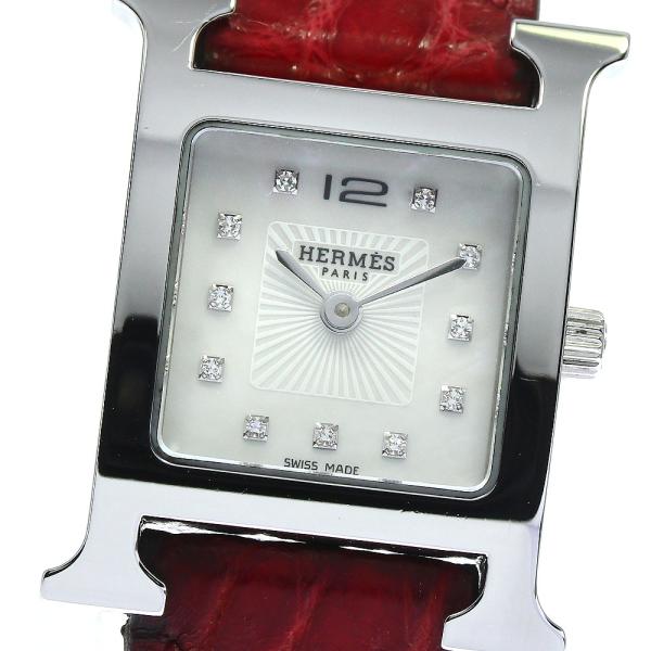 エルメス HERMES HH1.210 Hウォッチ 11Pダイヤ クォーツ レディース _74874...