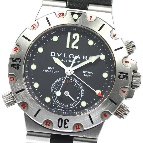 訳あり ブルガリ BVLGARI SD38S GMT ディアゴノ スクーバ デイト 自動巻き メンズ...