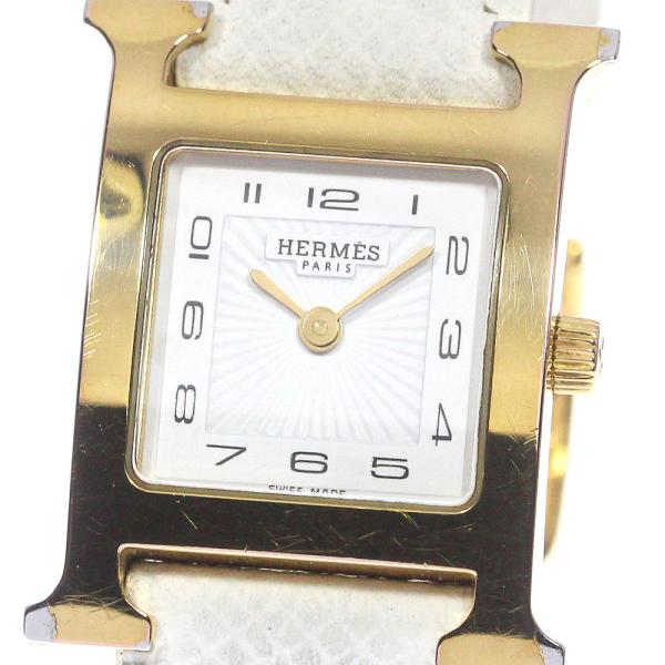 エルメス HERMES HH1.201 Hウォッチ クォーツ レディース 内箱付き_754878【e...