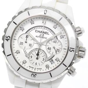 シャネル CHANEL H2009 J12 白セラミック 9Pダイヤ クロノグラフ 自動巻き メンズ _770527｜closer0510