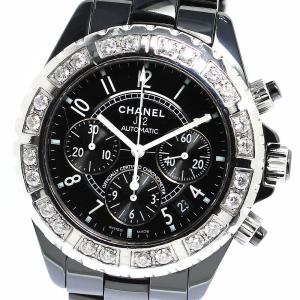 シャネル CHANEL H3110 J12 ダイヤベゼル 8Pダイヤ 白セラミック クォーツ レディース _947380 J12 [中古] シャネル ダイヤモンドベゼル H3110 クォーツ セラミック